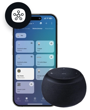 1Home mit mehreren mobilen Apps und Schnittstellen zur Sprachsteuerung