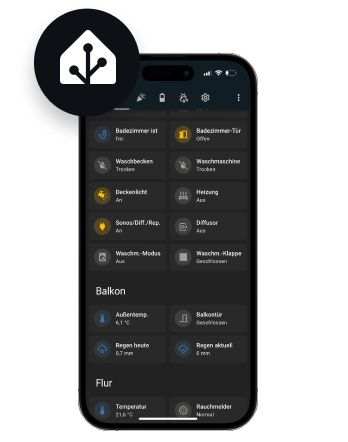 1Home mit mehreren mobilen Apps und Schnittstellen zur Sprachsteuerung